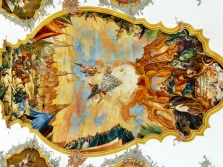 Das große Deckenfresko im Langhaus der Predigerkirche Rottweil Das große Deckenfresko im Langhaus der Predigerkirche Rottweil